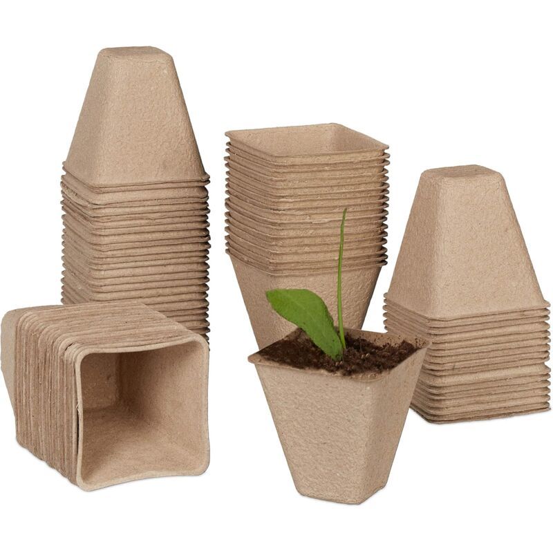 120 Pieces Biodegradable Seedling Pots, Biodegradable Pots, Biodegradable Seedling Pots for Seedlings, for Seedling Herbs, Flowers, Vegetables