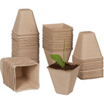 120 pack of square biodegradable cellulose seedling pots