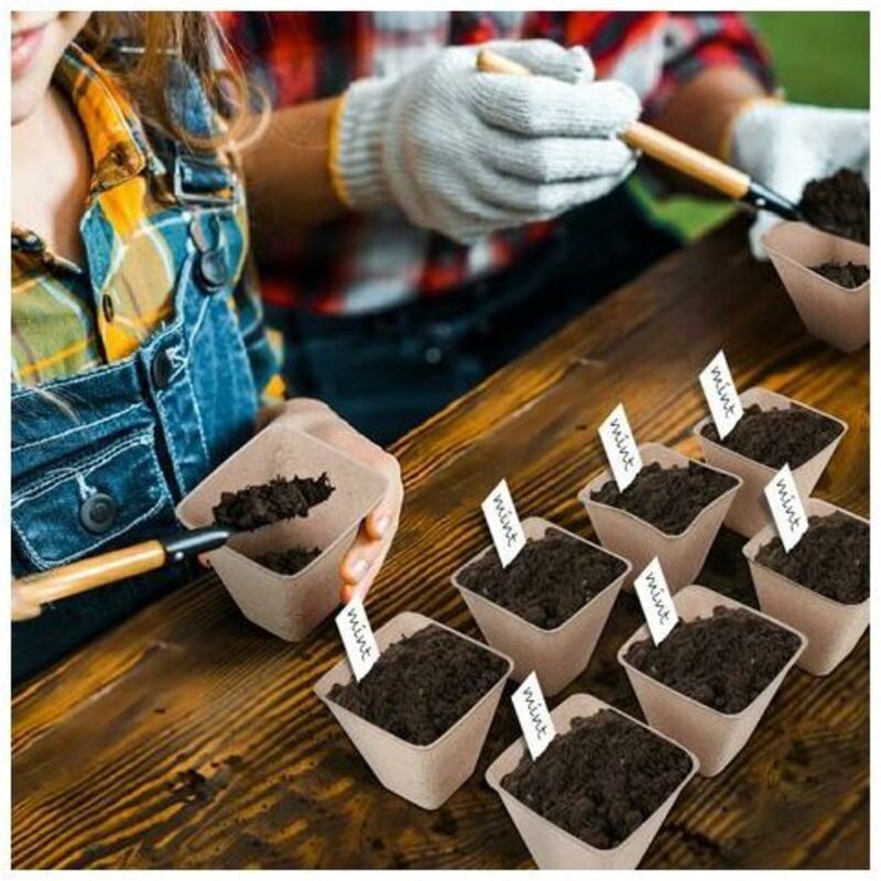 120 Pieces Biodegradable Seedling Pots, Biodegradable Pots, Biodegradable Seedling Pots for Seedlings, for Seedling Herbs, Flowers, Vegetables