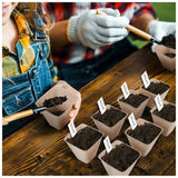 120 Pieces Biodegradable Seedling Pots, Biodegradable Pots, Biodegradable Seedling Pots for Seedlings, for Seedling Herbs, Flowers, Vegetables - Top-Down View