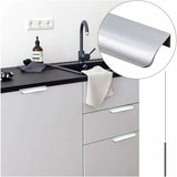 10 Pack Brushed Nickel Kitchen Pulls Invisible Pulls Kitchen Pulls Stainless Steel Kitchen Pulls, Center to Center, 128mm - Side View