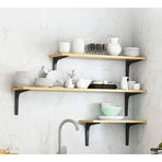 2 Pieces Bracket for L shaped Shelf, Black, 150 x 125mm
