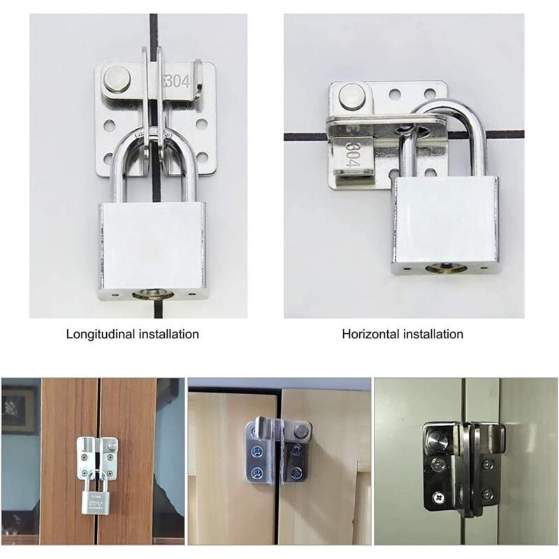 2 Pieces Door Latch Hasp Clasp Latch with Screws, Matte Black Finish Stainless Steel Heavy Duty Latch