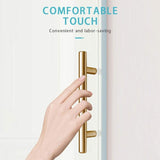 10 Pieces T Bar Handle, Pack Cabinet Door Brushed Stainless Steel Hardware for Kitchen Cabinets Pull Handle Hole Centers Gold, 160mm - Top-Down View