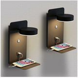 2 Pack Indoor LED Wall Lights with USB Port Switch and 330 Degree Rotatable Reading Lamp, 12W