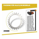 Stainless Steel Cleats Compatible with Worx Landroid Lawn Mower S and M Models, 2mm, 205mm - Top-Down View