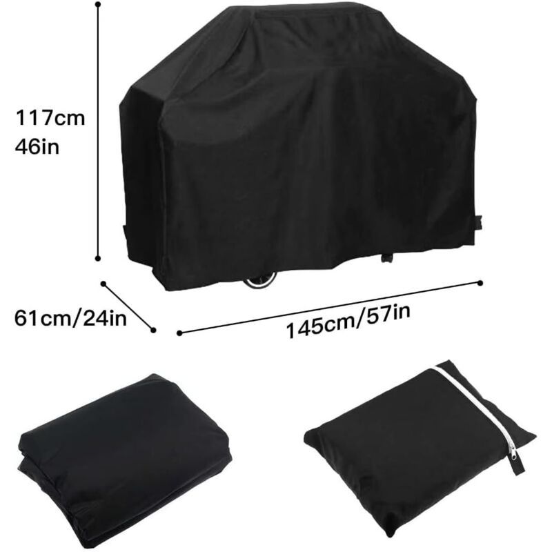 Barbecue Cover, Barbecue Protective Tarpaulin, Grill Cover Anti Wind Anti UV Anti Water Anti Moisture Dustproof, 147 x 61 x 117cm