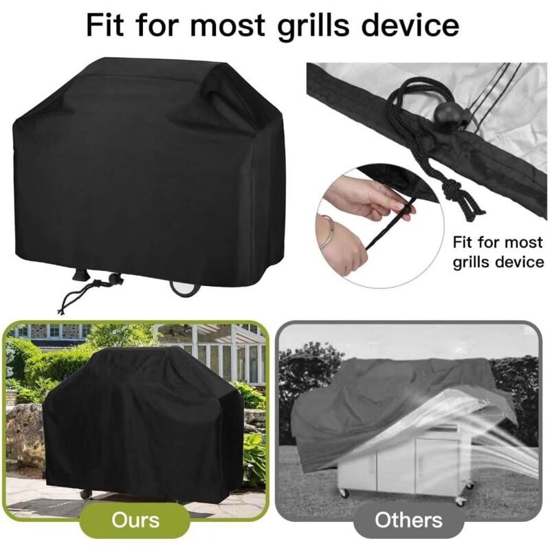 Barbecue Cover, Barbecue Protective Tarpaulin, Grill Cover Anti Wind Anti UV Anti Water Anti Moisture Dustproof, 147 x 61 x 117cm