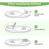 16 Pieces Cat Water Fountain Filters and Foam Sponge for 3.2L Stainless Steel Cat Fountains - Side View