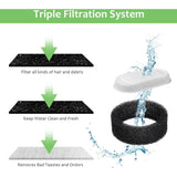 16 Pieces Cat Water Fountain Filters and Foam Sponge for 3.2L Stainless Steel Cat Fountains - Top-Down View
