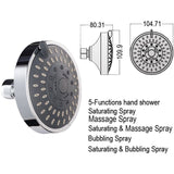 Adjustable Chrome Shower Head, Steel Round Rain Shower Head Mirror Face Shower Head - Side View
