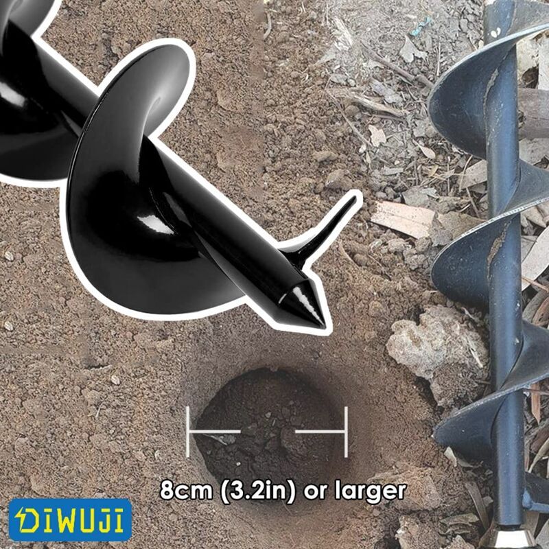 Garden Drill, Stainless Steel Hex Shank, Thermal Auger, Digging Holes Cultivate Deeply, Planting Tool for Flower Planting Trees Shrubs, Dia, L, 18cm