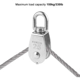 6 Pack M25 Lifting Pulley Loading 150kg, Heavy Duty 304 Stainless Steel Swivel Lifting Rope Pulley Block - Front View