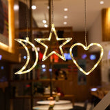 Christmas Window Lights, Hanging Christmas Window Light with Suction Cup, Battery Operated Hanging Lamp Decorations for Holiday Store Snowman - Side View