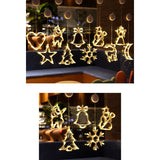 Christmas Window Lights, Hanging Christmas Window Light with Suction Cup, Battery Operated Hanging Lamp Decorations for Holiday Store Snowman - Top-Down View