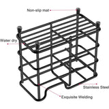 Toothbrush Holder, Small Stainless Steel Toothpaste Holder, Bathroom Accessories Organizer, Black