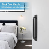 2 Pieces Black Aluminum Alloy Sliding Door Handles with 4 Screws for Barn Door Wardrobe Closet, 211mm - Front View