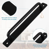 2 Pieces Black Aluminum Alloy Sliding Door Handles with 4 Screws for Barn Door Wardrobe Closet, 211mm