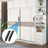 2 Pieces Black Aluminum Alloy Sliding Door Handles with 4 Screws for Barn Door Wardrobe Closet, 211mm