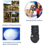 4 Pack Protective Dog Boots, Waterproof Dog Shoes for Medium and Large Dogs Black 1 - Side View