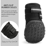 4 Pack Protective Dog Boots, Waterproof Dog Shoes for Medium and Large Dogs Black 1