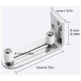 Floor Guide Sliding Door Guide Door Guide Wall Mount Ball Bearings Guide Silver - Front View