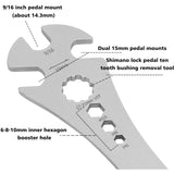 Bicycle Pedal Wrench, Bicycle Pedal Wrench with Extra Long Handle, Multi Purpose Pedal Removal Tool, 0.5625 and Hex Hole, 15mm, 10mm, 8mm, 6mm