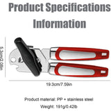 Kitchen Storage Accessory, Kitchen Manual Can Opener Handheld Can Opener with Smooth Edge Stainless Steel Blade