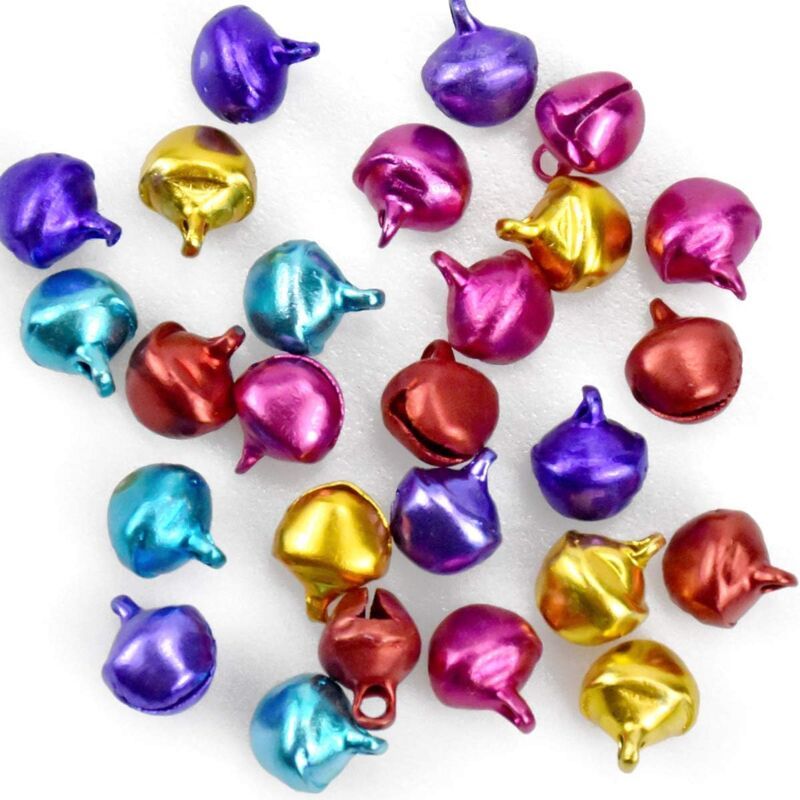 300 Pieces Small Jingle Bells, Metal Jingle Bells, Multicolored Bells, Christmas Bells, Dog and Cat Bells for Jewelry Making