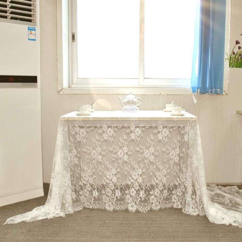 Rectangular Lace Tablecloth White, 150 x 300cm
