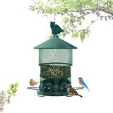 Metal Bird Feeder, Squirrel Resistant Hanging Bird Feeder with 4lbs Seed Capacity for Outdoor Garden Decor, Attracts Birds
