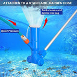 Robot Pool Swimming Pool Maintenance Kit with Vacuum and Pool Skimmer, 5 Handle Handles, Leaf Bag Portable Maintenance Kit for Above Ground Pool, Pond - Front View