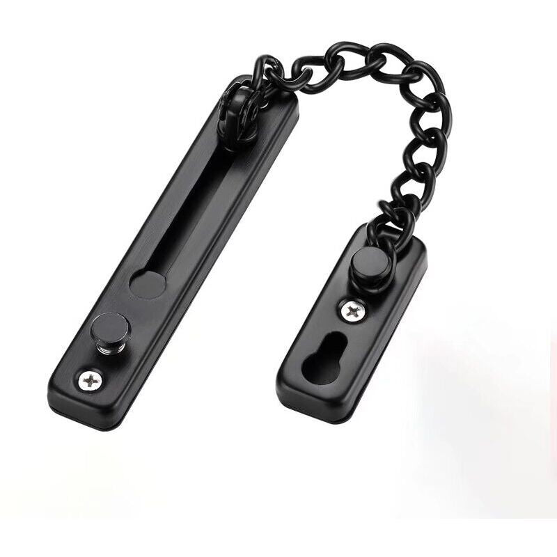 Door Chains, Anti Theft Door Chain Lock, Stainless Steel Door Security Chain Door Latch Lock Home Hotel, Black