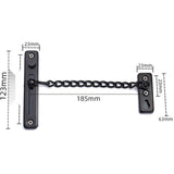 Door Chains, Anti Theft Door Chain Lock, Stainless Steel Door Security Chain Door Latch Lock Home Hotel, Black