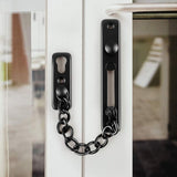 Door Chains, Anti Theft Door Chain Lock, Stainless Steel Door Security Chain Door Latch Lock Home Hotel, Black - Side View