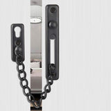 Door Chains, Anti Theft Door Chain Lock, Stainless Steel Door Security Chain Door Latch Lock Home Hotel, Black - Top-Down View
