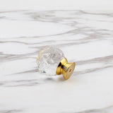 10 Pack Handle Door Knob Diameter Crystal Gold, Cabinet Knobs Mant Round Glass Knobs Decoration for Furniture Drawer, 30mm - Side View