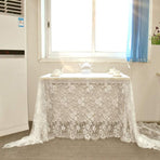 Rectangular Lace Tablecloth White, 150 x 300cm