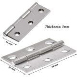 20 Pieces Hinges Stainless Steel Hinges, Door Hinge, Flat Folding Hinge Holes, Cabinet Drawer Hinge, Window Hinge Connectors, Box Cabinet Hinge Silver