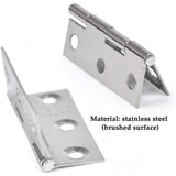 20 Pieces Hinges Stainless Steel Hinges, Door Hinge, Flat Folding Hinge Holes, Cabinet Drawer Hinge, Window Hinge Connectors, Box Cabinet Hinge Silver - Top-Down View