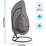 Hanging Chair Cover, Hanging Armchair Cover, Protective Cover for Egg Chair, Waterproof Furniture Cover with Zipper, Gray, 190 x 115cm - Side View