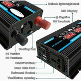 4000W Car Inverter Converter Charger Adapter 12V to 220V or 110V with Dual USB - Front View