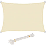 Rectangular Shade Sail Waterproof Anti 93 UV Water Resistant Wind Protection Polyester with UV Protection for Garden Terrace Camping, Beige, 3x5M