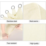 Rectangular Shade Sail Waterproof Anti 93 UV Water Resistant Wind Protection Polyester with UV Protection for Garden Terrace Camping, Beige, 3x5M