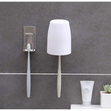 4 Pack Toothbrush Holder Stainless Steel Toothbrush Holders, Wall Mounted, Cups, Mugs, Toothbrush Holders, Waterproof and Self Adhesive, No Drilling - Top-Down View