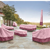Waterproof Oxford Garden Bench Cover Anti UV Wind Protective Cover, Brown, 85 x 80 x 91.5cm - Front View
