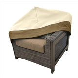 Waterproof Oxford Garden Bench Cover Anti UV Wind Protective Cover, Brown, 85 x 80 x 91.5cm - Side View