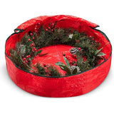 Garden Furniture Cover Christmas Wreath Storage Bag 30 Inch Garland Container, Red, 70 x 20cm - Front View