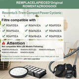 2 Pack Replacement Filters Compatible with Rowenta X Trem Power Cyclonic Vacuum Cleaner ZR006001 RO69xx RO72xx - Front View