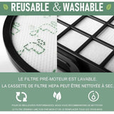 2 Pack Replacement Filters Compatible with Rowenta X Trem Power Cyclonic Vacuum Cleaner ZR006001 RO69xx RO72xx - Side View